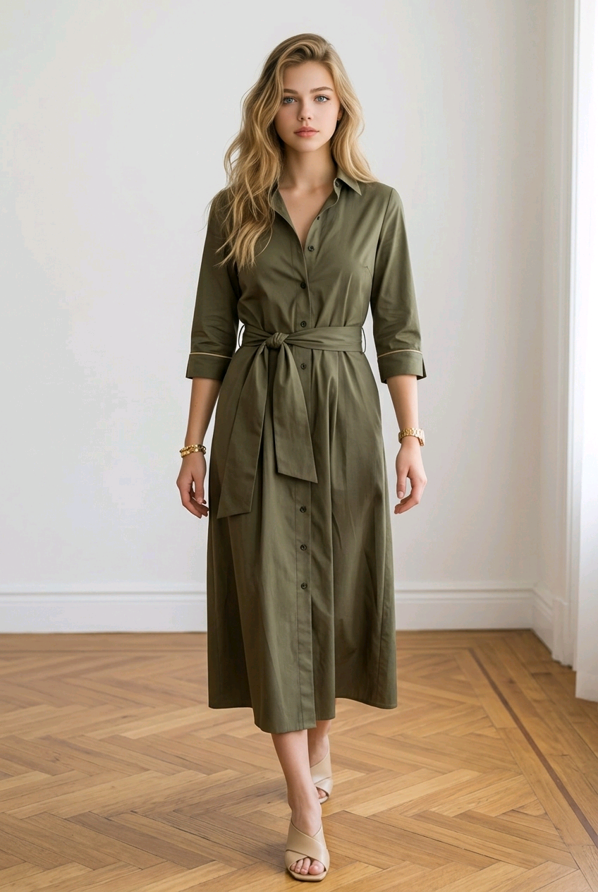 Cotton Midi Dress