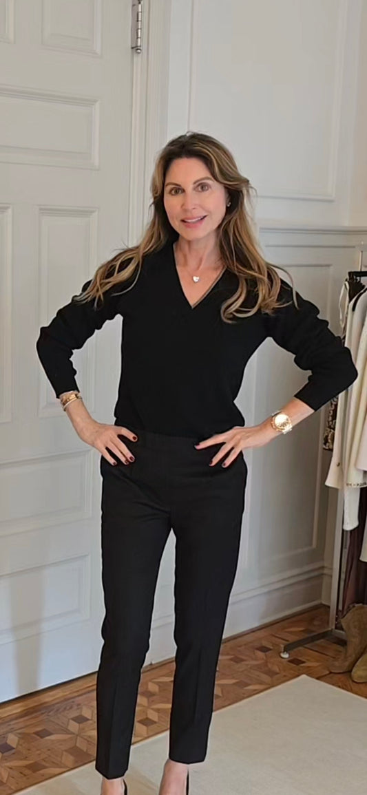 V neck sweater with chain detail