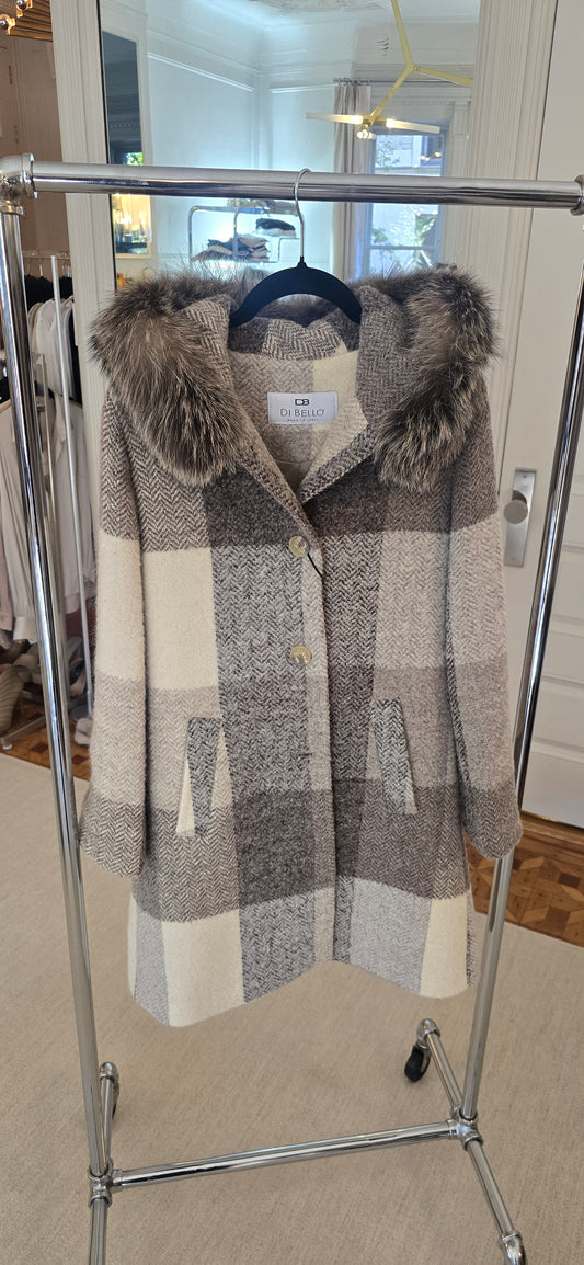 Neutral combo Plaid Coat
