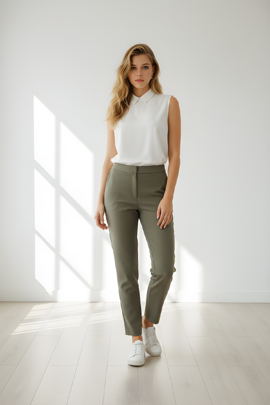 Stretch cotton shirt top