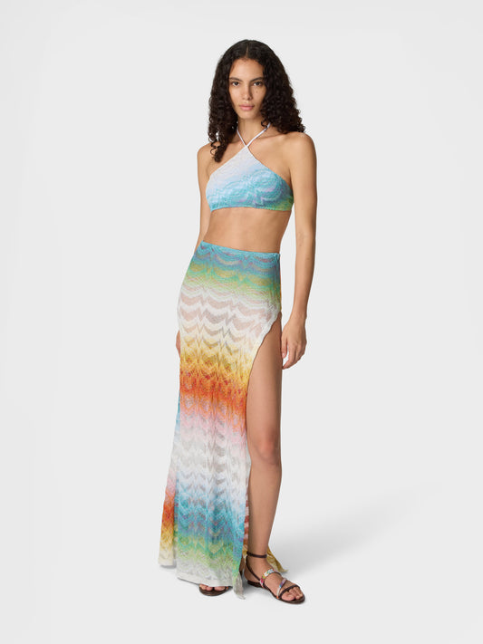 Shaded Lamé Viscose Maxi Skirt