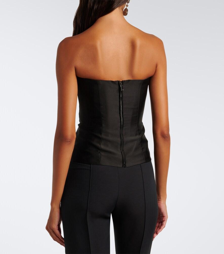 Pleated taffeta corset top