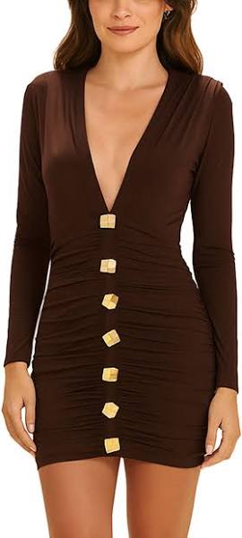 MOONLIT JERSEY LONG SLEEVE MINI DRESS