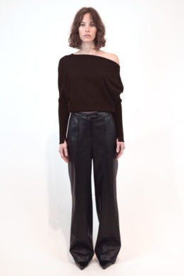 LAVINA DRAPED OFF SHOULDER SWEATER