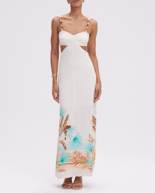 Bananeira Tropical Cut Out Maxi Dress