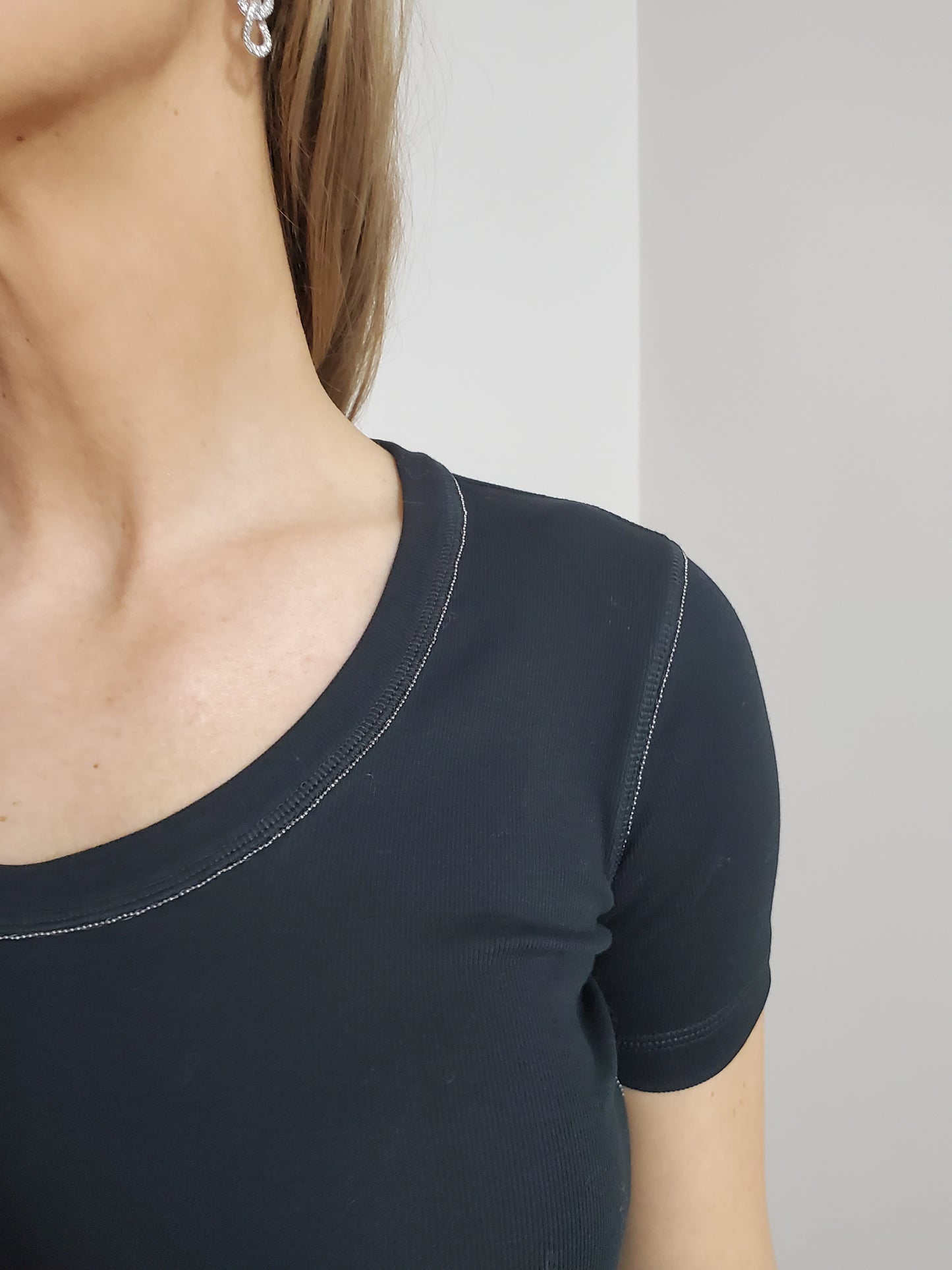 Fabiana Filippi Jersey Short Sleeve Top with Round neck