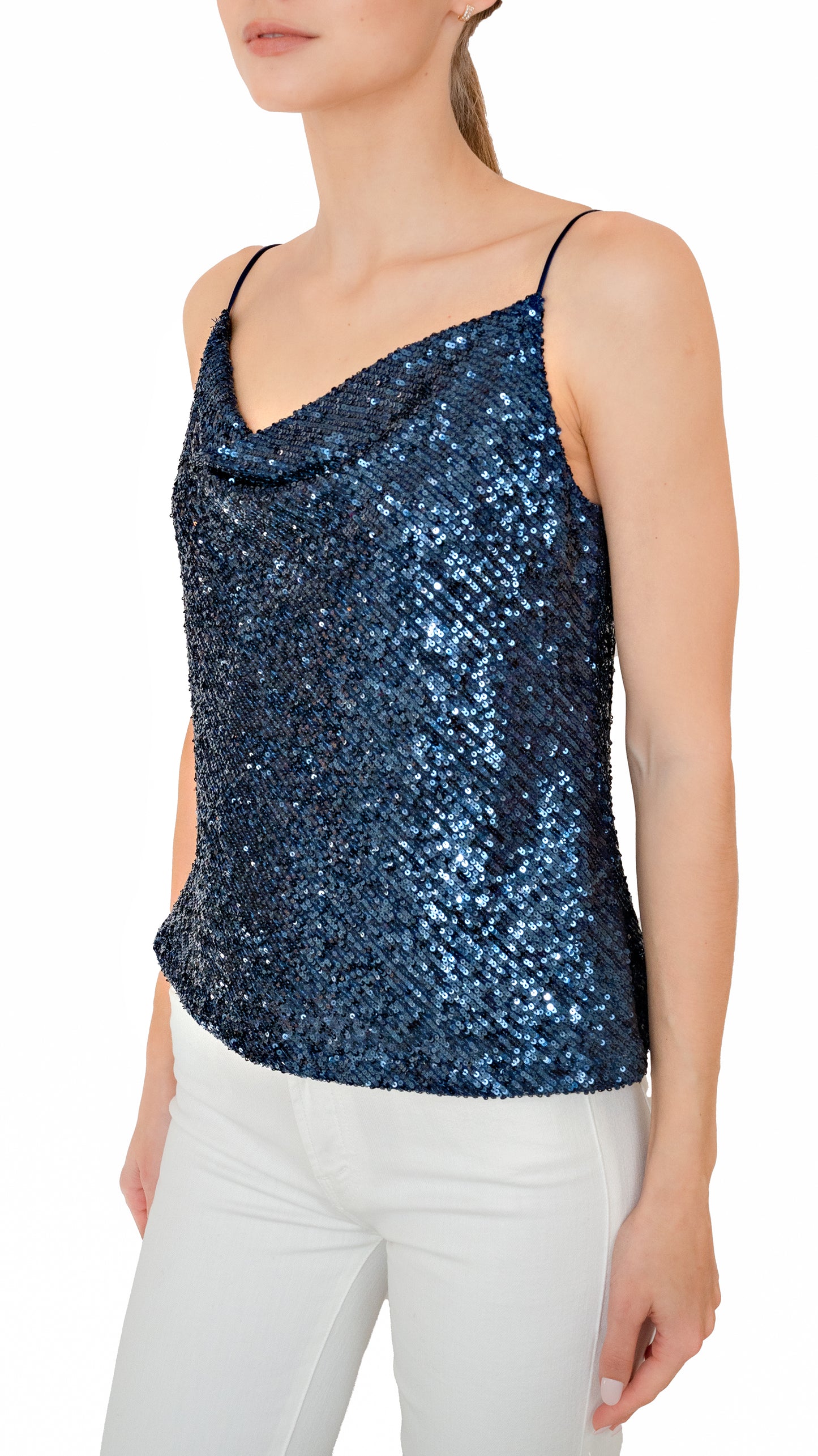Generation Love sequined cami in navy color