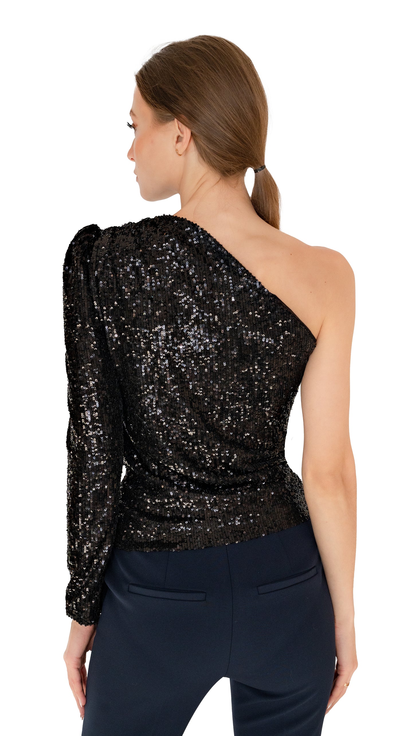 Generation Love black sequin one shoulder top