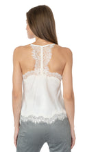 Gold Hawk ivory silk and lace racerback camisole