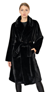Hotel Particular black faux fur long coat