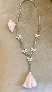 Glass Beaded Butterfly Necklace