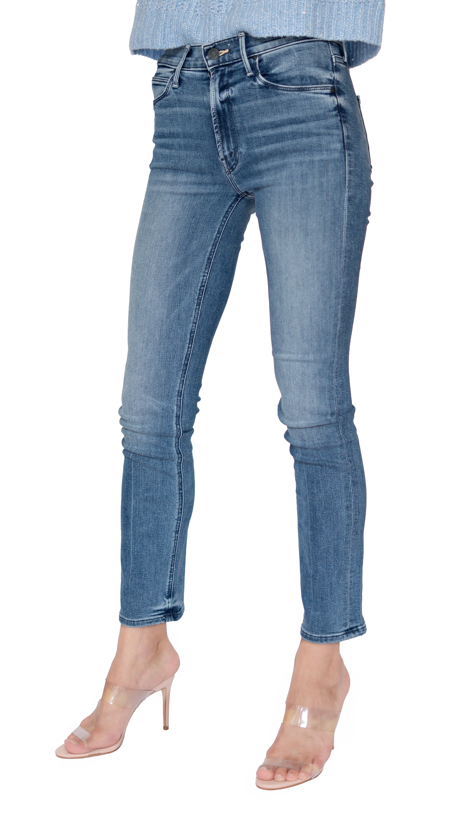 Mother mid-rise straight leg jeans