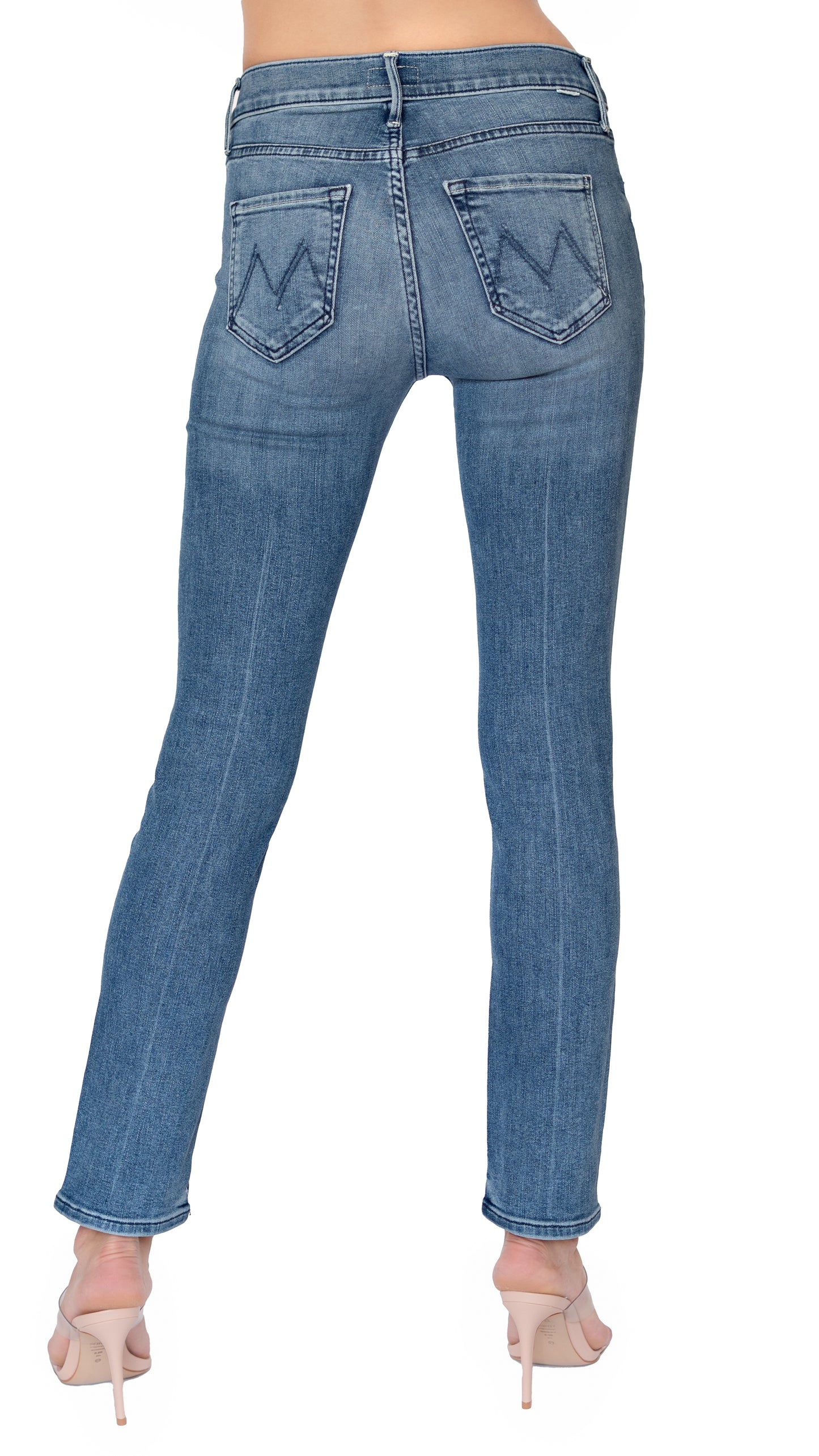 Mother mid-rise straight leg jeans