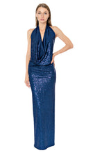Pop St Barth navy sequin dress with open back