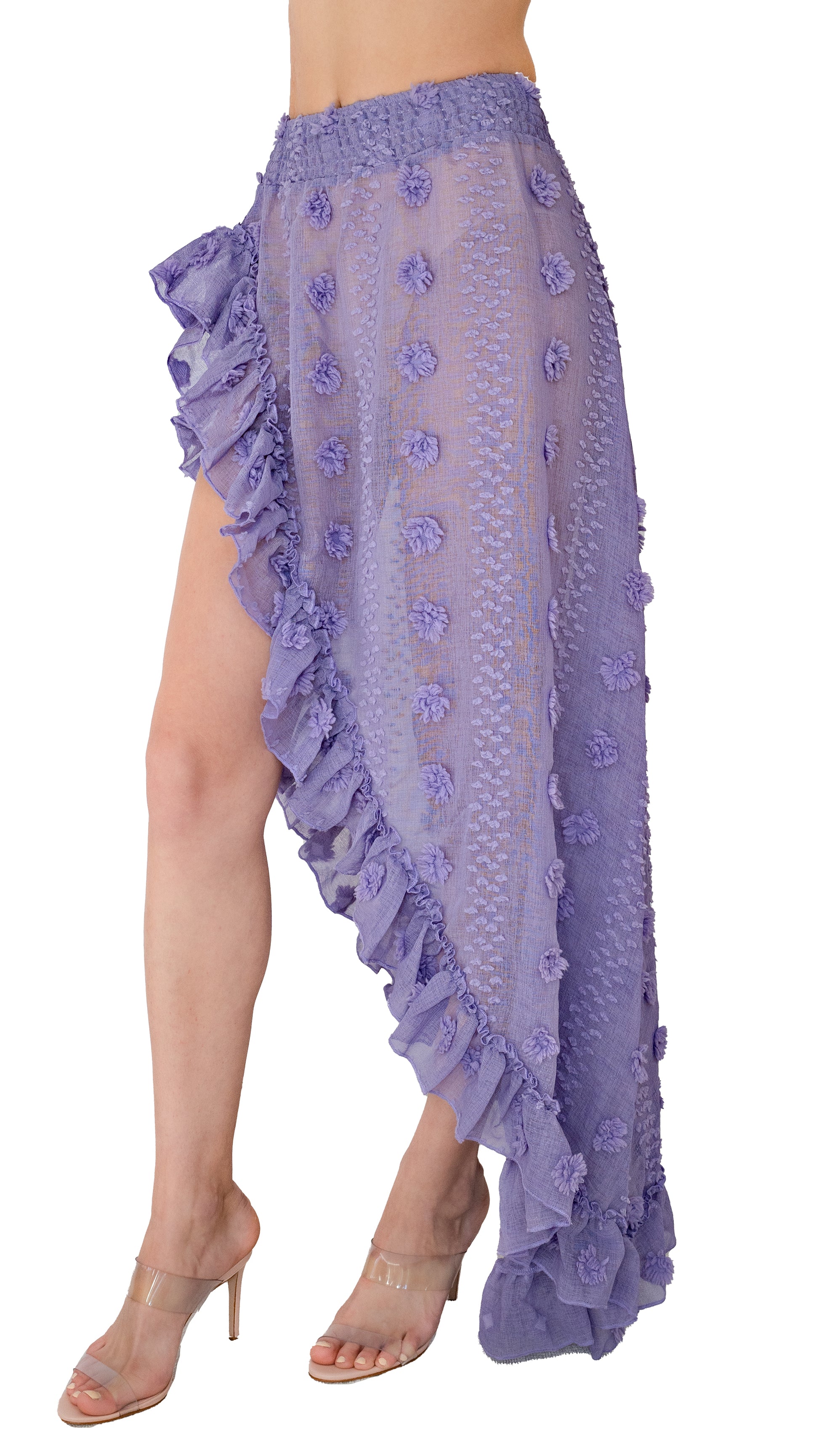Pop St Barths Fiona Skirt in Lilac color