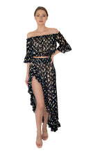 Pop St Barths Fiona Skirt in Navy Leopard Print